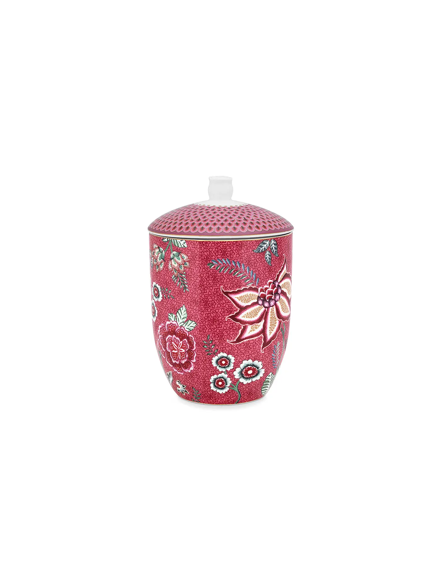 PIP STUDIO | Dose mit Deckel 1500ml Flower Festival Dark Pink | 